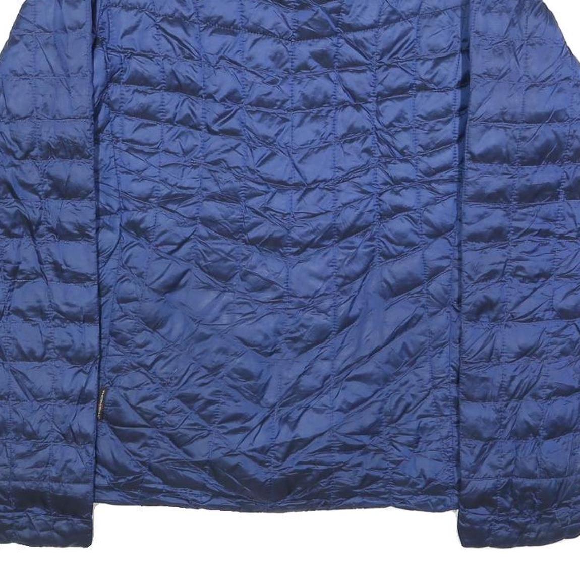 THE NORTH FACE Womens Blue Quilted Jacket M Polyester Blend Lightweight Zip