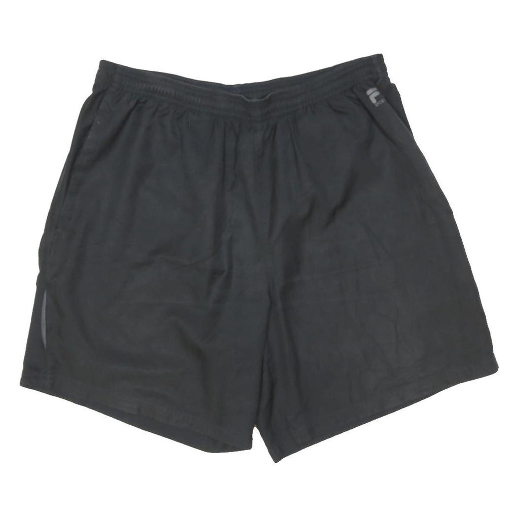 FILA Mens Black Sports Shorts M W30 Casual Polyester Blend Elastic Waist