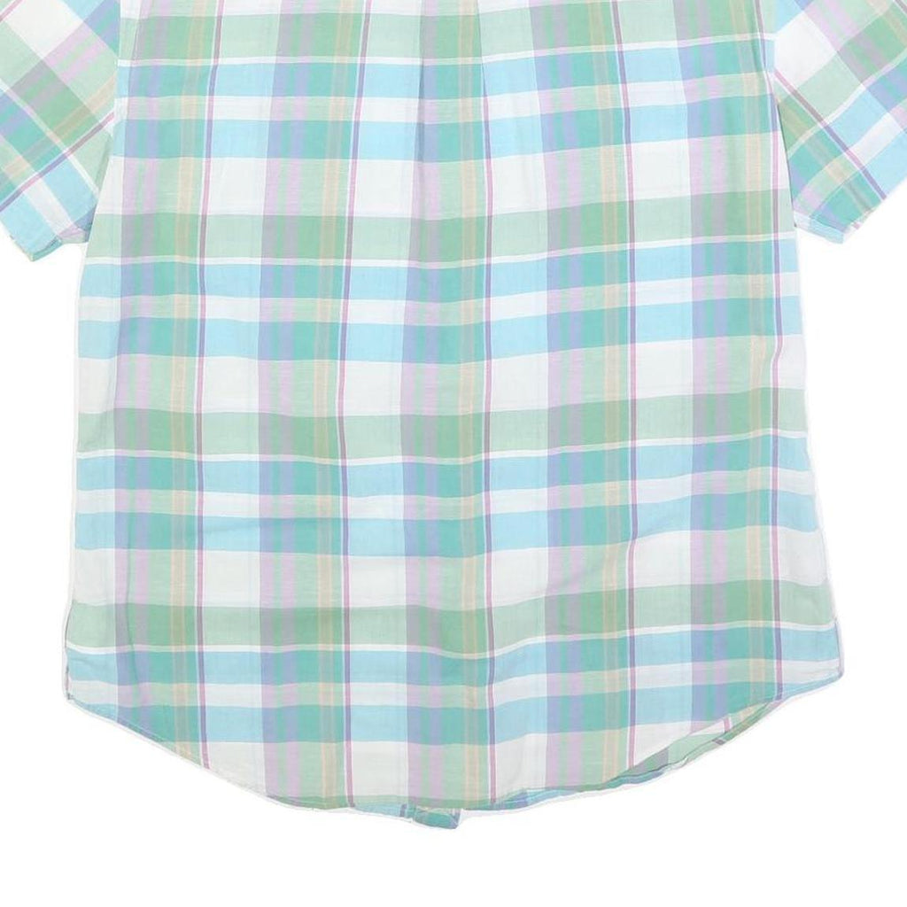 RALPH LAUREN Mens Green & Blue Check Shirt XL Summer Casual Cotton Short Sleeve