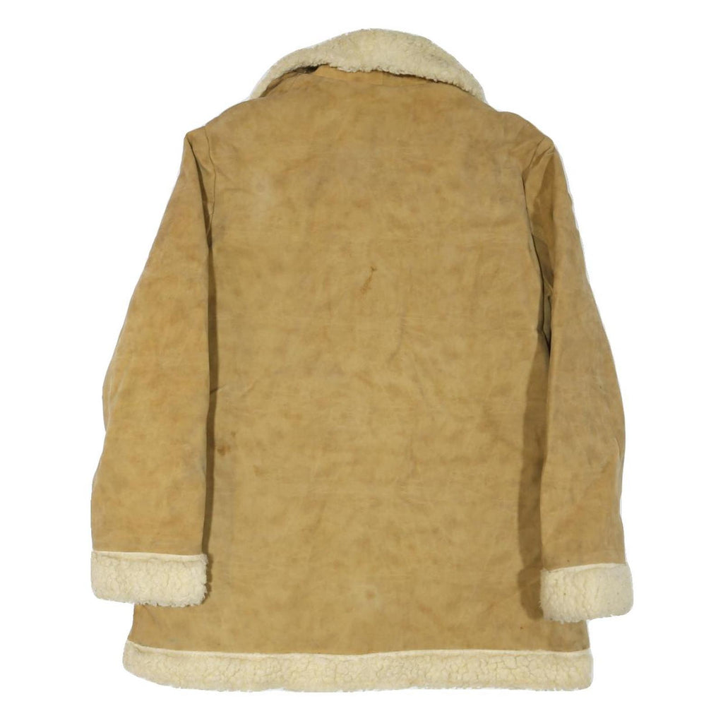 WIMAN Womens Beige Coat L Cotton Blend Plain Button Winter Fashion