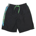 NIKE Mens Black & Green Sports Shorts L W30 Polyester Drawstring Casual