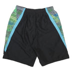 NIKE Mens Black & Green Sports Shorts L W30 Polyester Drawstring Casual