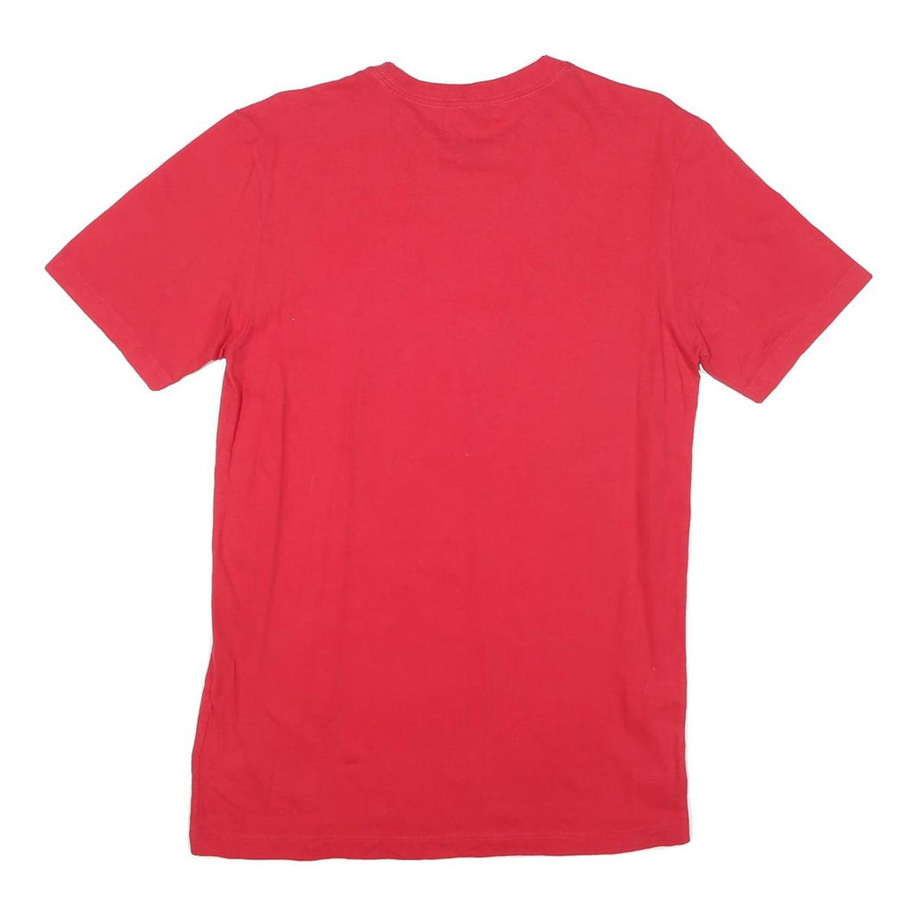 THE NORTH FACE Mens Red Cotton Blend T-Shirt S Short Sleeve Crew Neck Logo