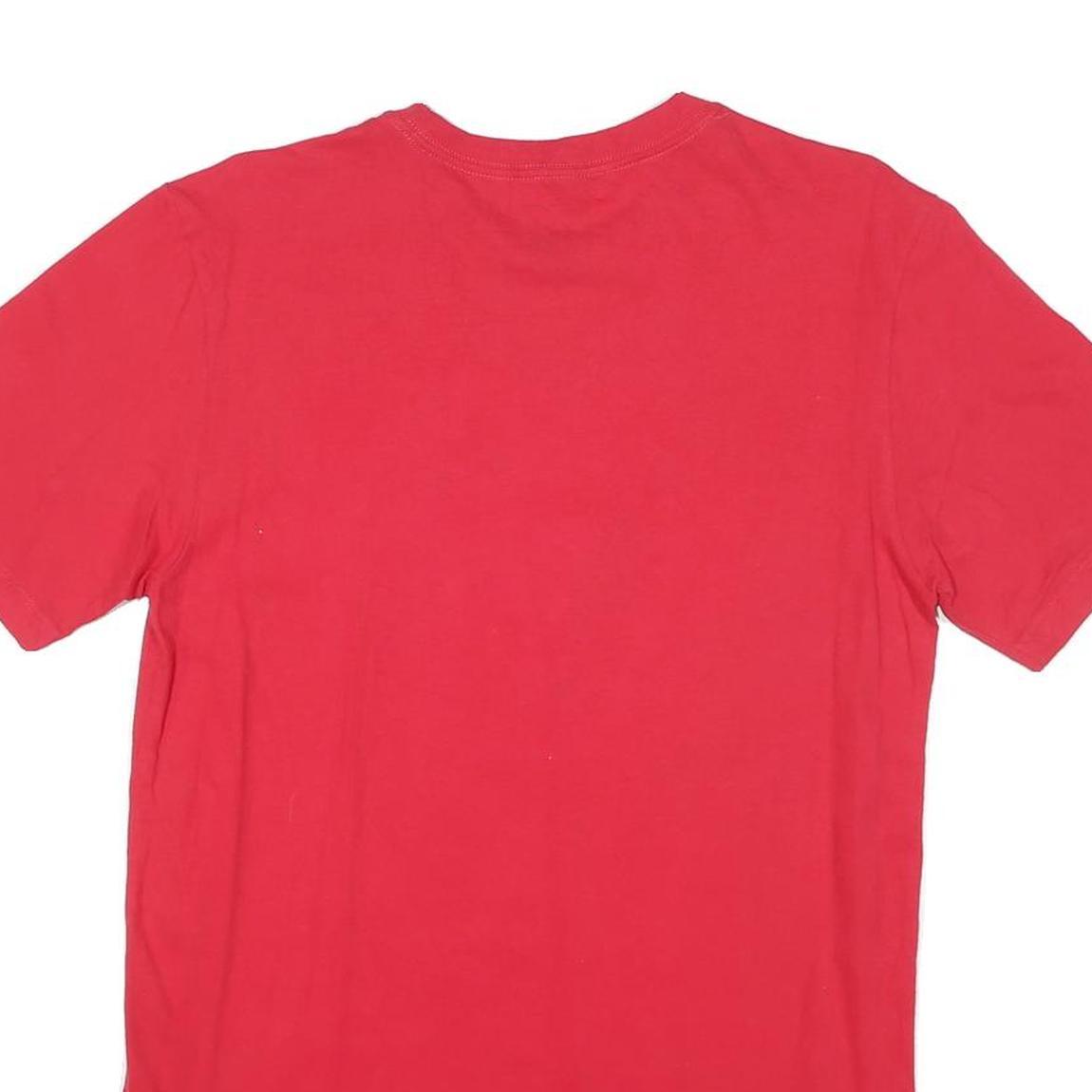 THE NORTH FACE Mens Red Cotton Blend T-Shirt S Short Sleeve Crew Neck Logo