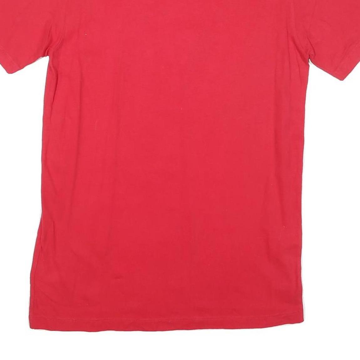 THE NORTH FACE Mens Red Cotton Blend T-Shirt S Short Sleeve Crew Neck Logo