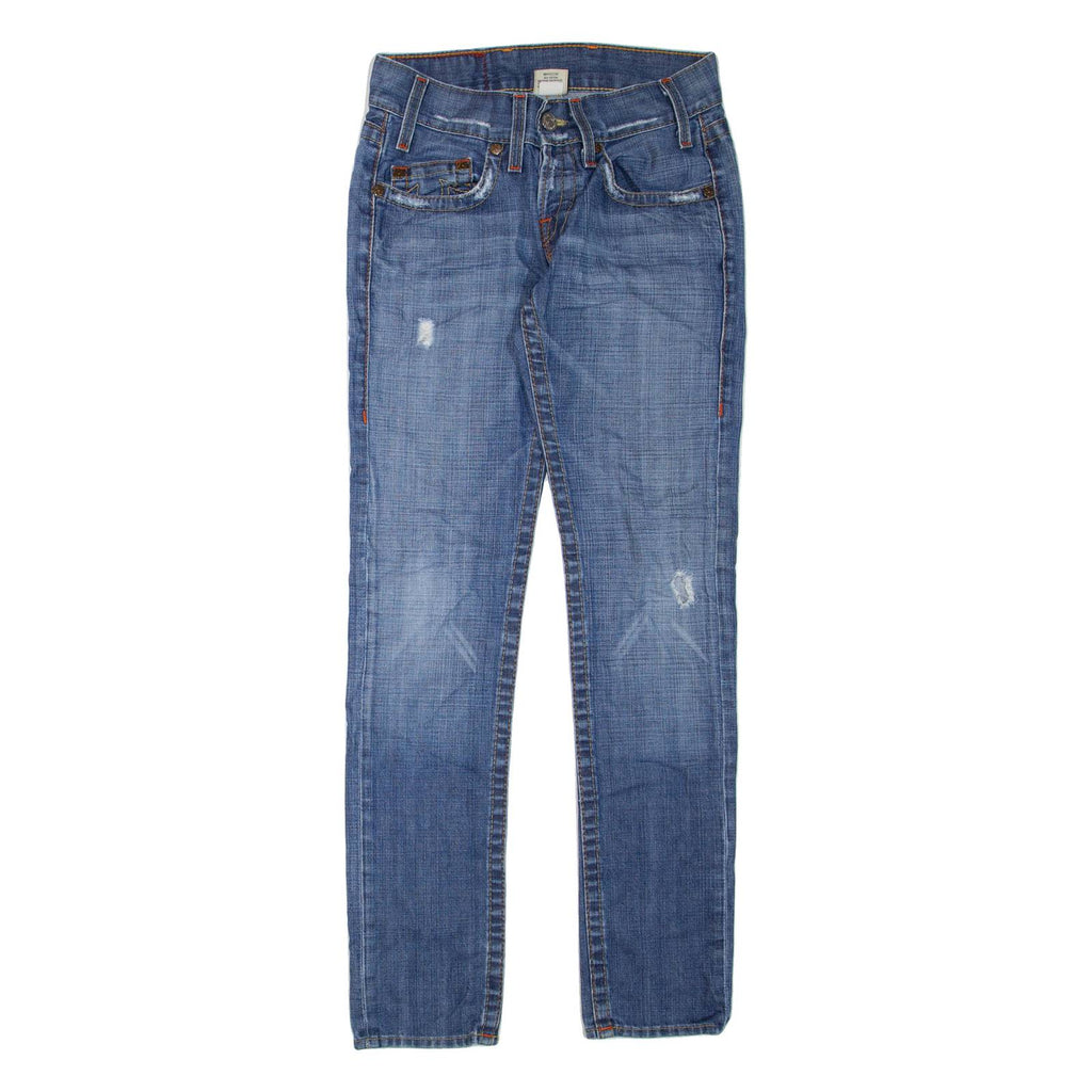 TRUE RELIGION Womens Jeans Blue Regular Skinny Stone Wash W28 L34