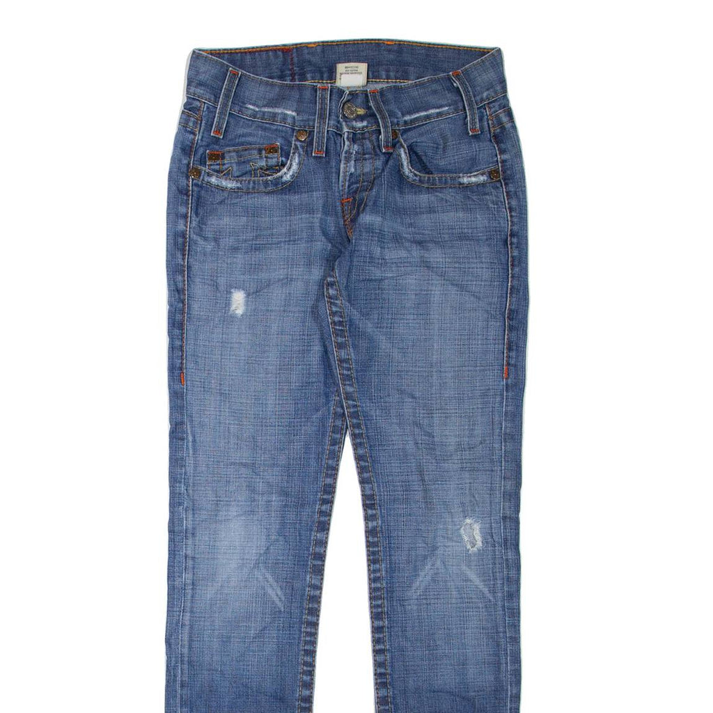 TRUE RELIGION Womens Jeans Blue Regular Skinny Stone Wash W28 L34