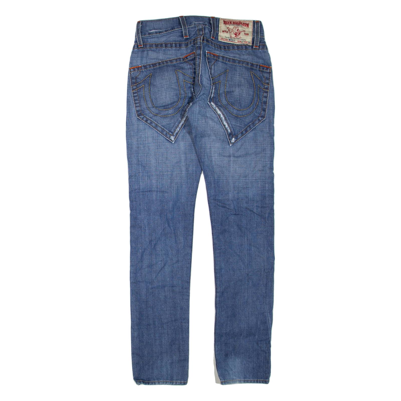 TRUE RELIGION Womens Jeans Blue Regular Skinny Stone Wash W28 L34