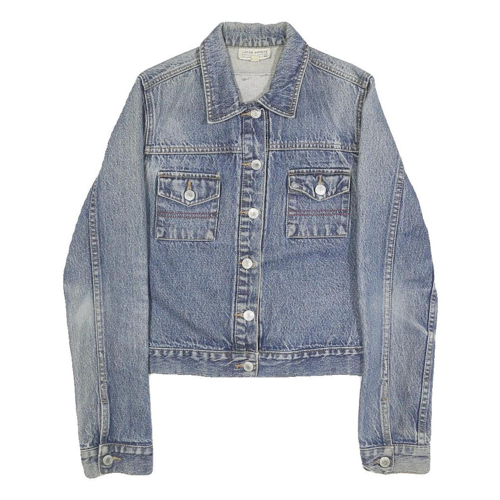 JACOB ANNEXE Womens Blue Cotton Denim Jacket S Classic Button Closure Casual