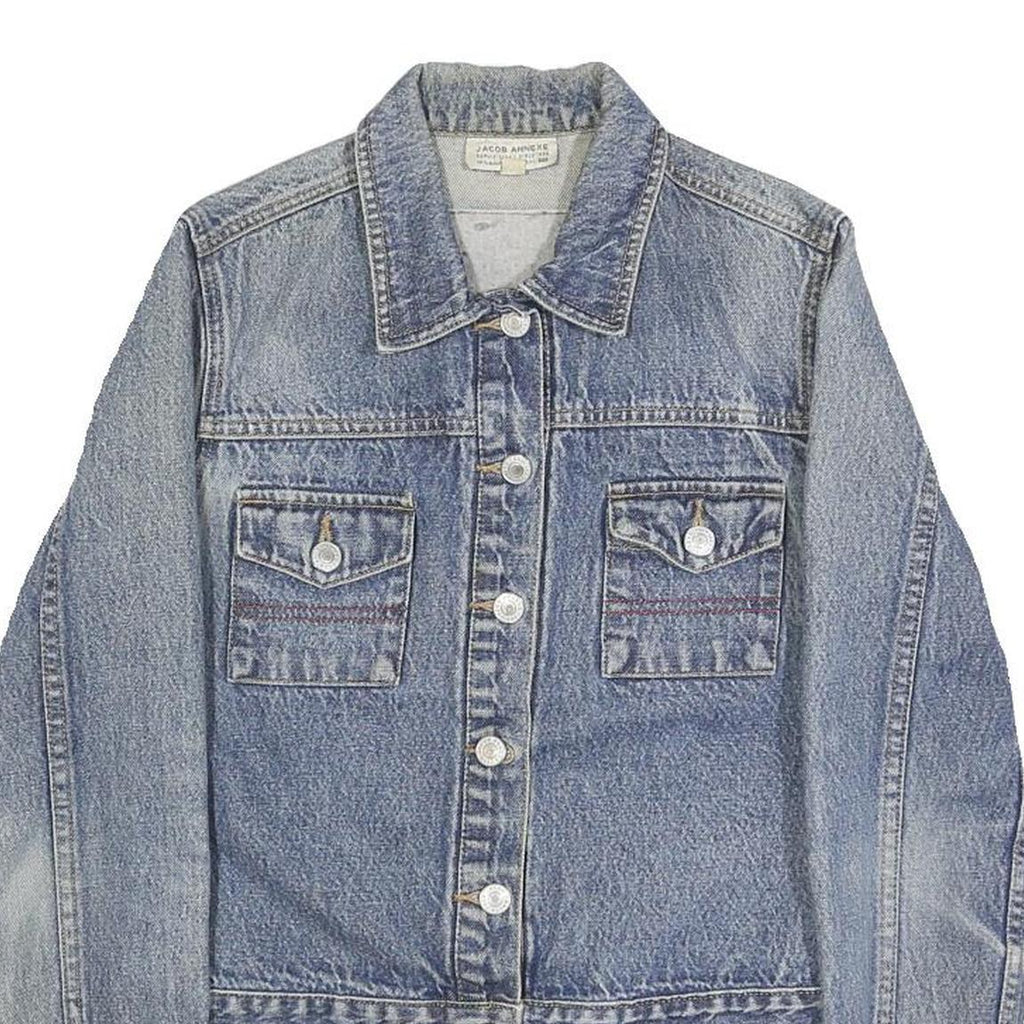 JACOB ANNEXE Womens Blue Cotton Denim Jacket S Classic Button Closure Casual