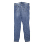 GUESS Womens Blue Slim Skinny Denim Jeans W31 L32 Distressed Pearl Studs Zip