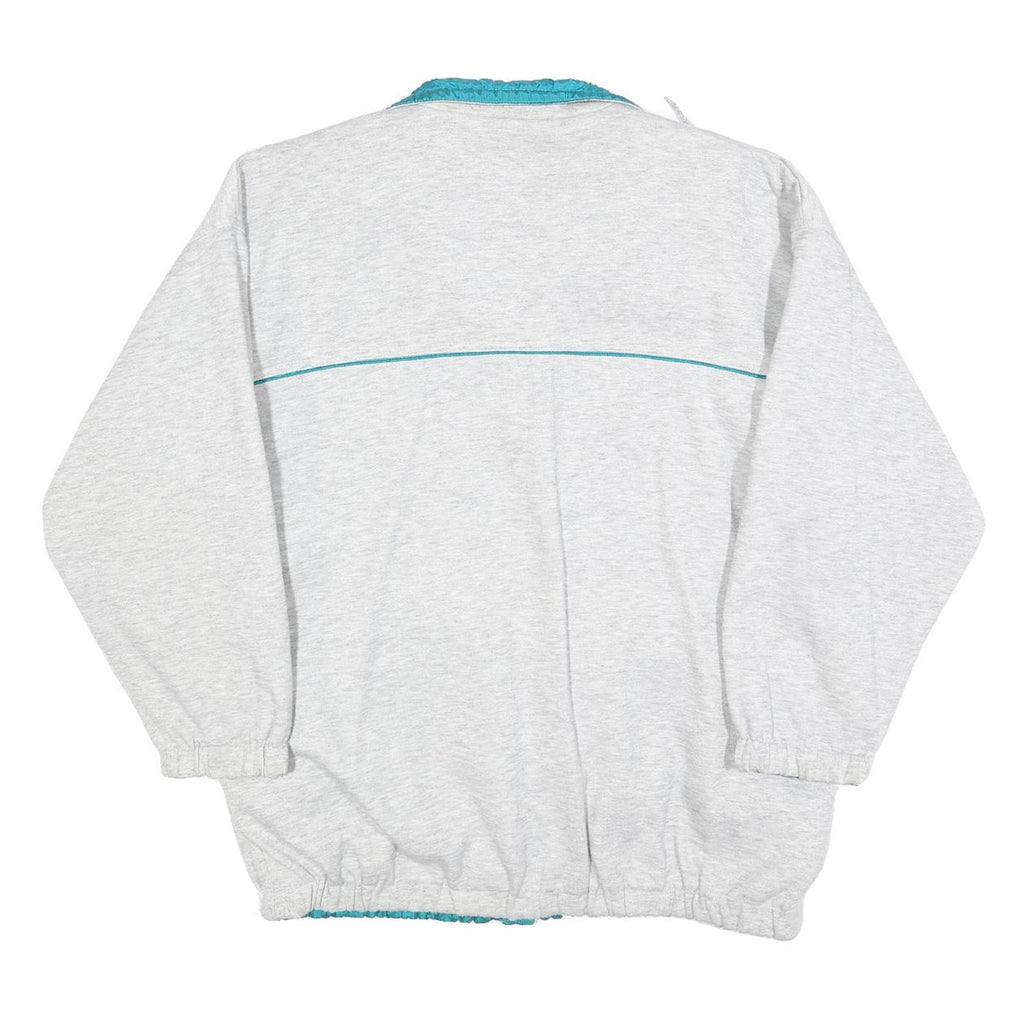 Mens Grey Blue Cotton Blend Button Jacket L Casual Lightweight Outerwear