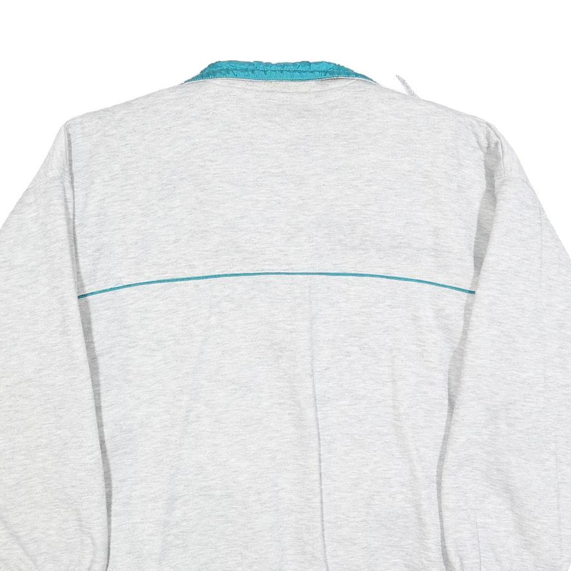 Mens Grey Blue Cotton Blend Button Jacket L Casual Lightweight Outerwear