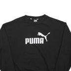 PUMA Womens Black Cotton Blend Crew Neck S Sweatshirt Puma Logo Pullover