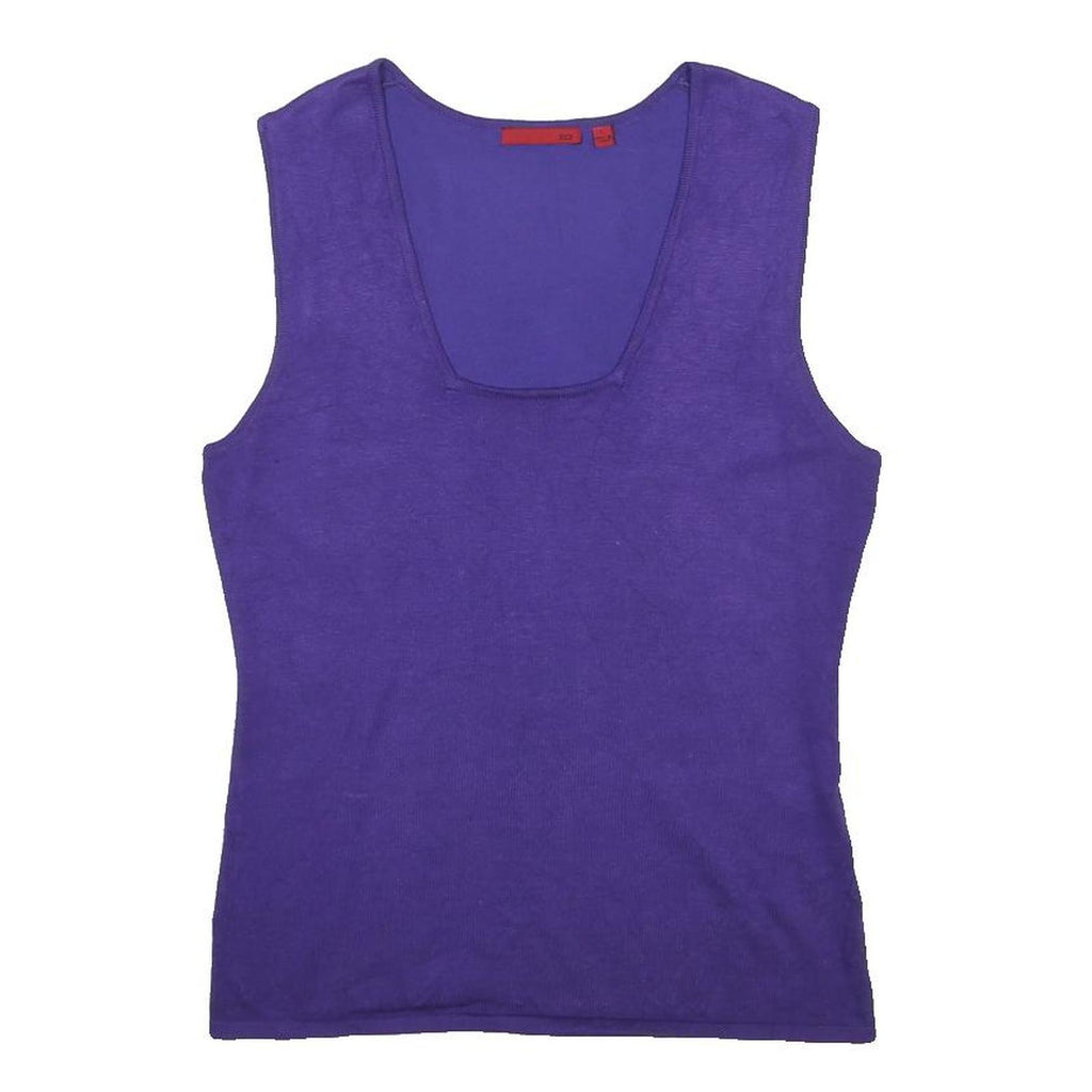 RED Womens Purple Plain Sleeveless Jumper Rayon L Lightweight Soft Fit