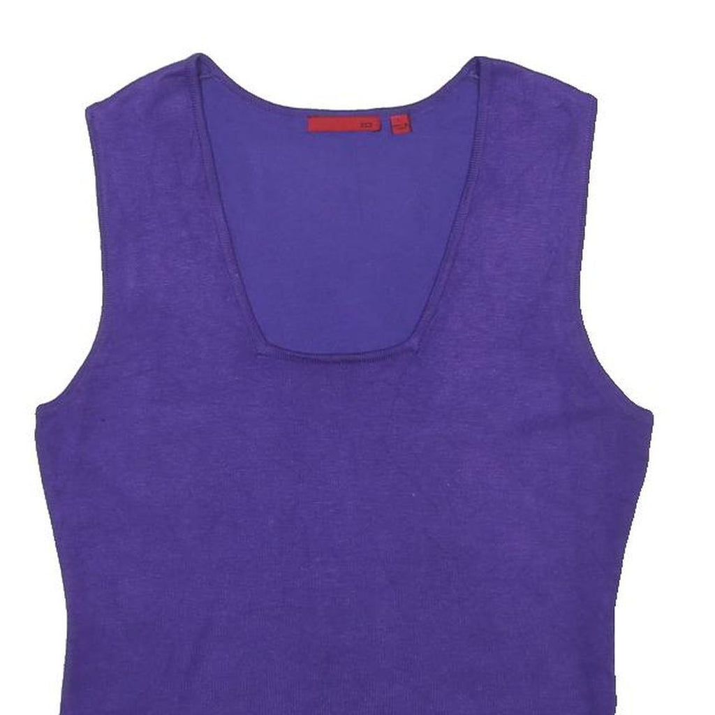 RED Womens Purple Plain Sleeveless Jumper Rayon L Lightweight Soft Fit