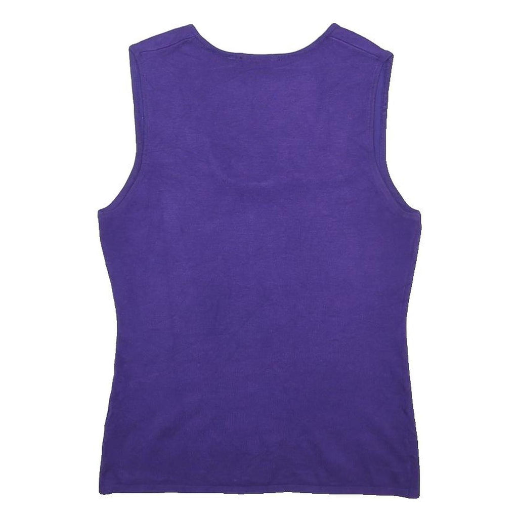 RED Womens Purple Plain Sleeveless Jumper Rayon L Lightweight Soft Fit