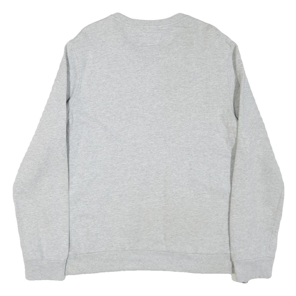 GUESS Womens Grey Cotton Blend Sweatshirt L Crew Neck Casual Logo Pullover