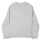 GUESS Womens Grey Cotton Blend Sweatshirt L Crew Neck Casual Logo Pullover