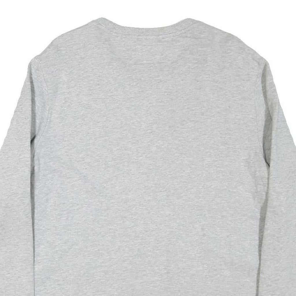 GUESS Womens Grey Cotton Blend Sweatshirt L Crew Neck Casual Logo Pullover