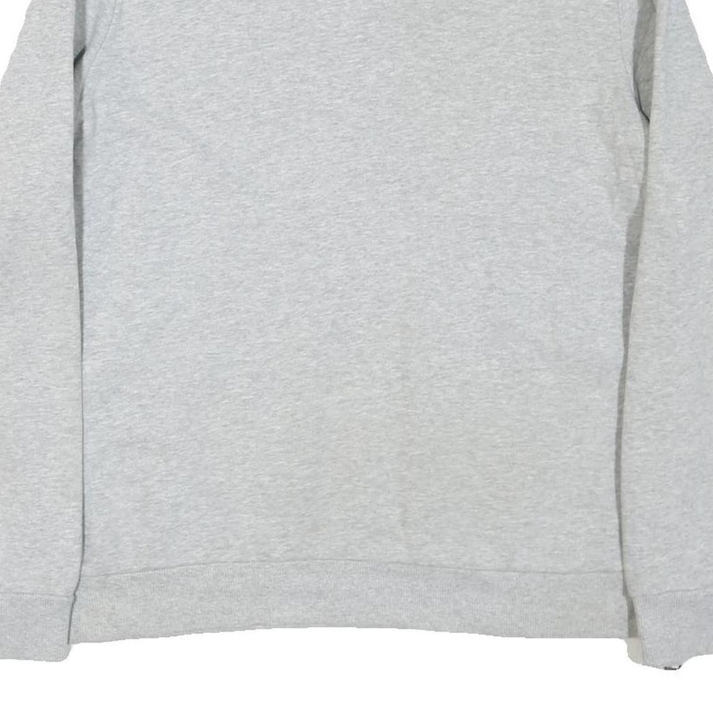 GUESS Womens Grey Cotton Blend Sweatshirt L Crew Neck Casual Logo Pullover