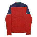 GORDINI Mens Red & Navy Patterned Jumper Full Zip Crew Neck Wool M Knitwear