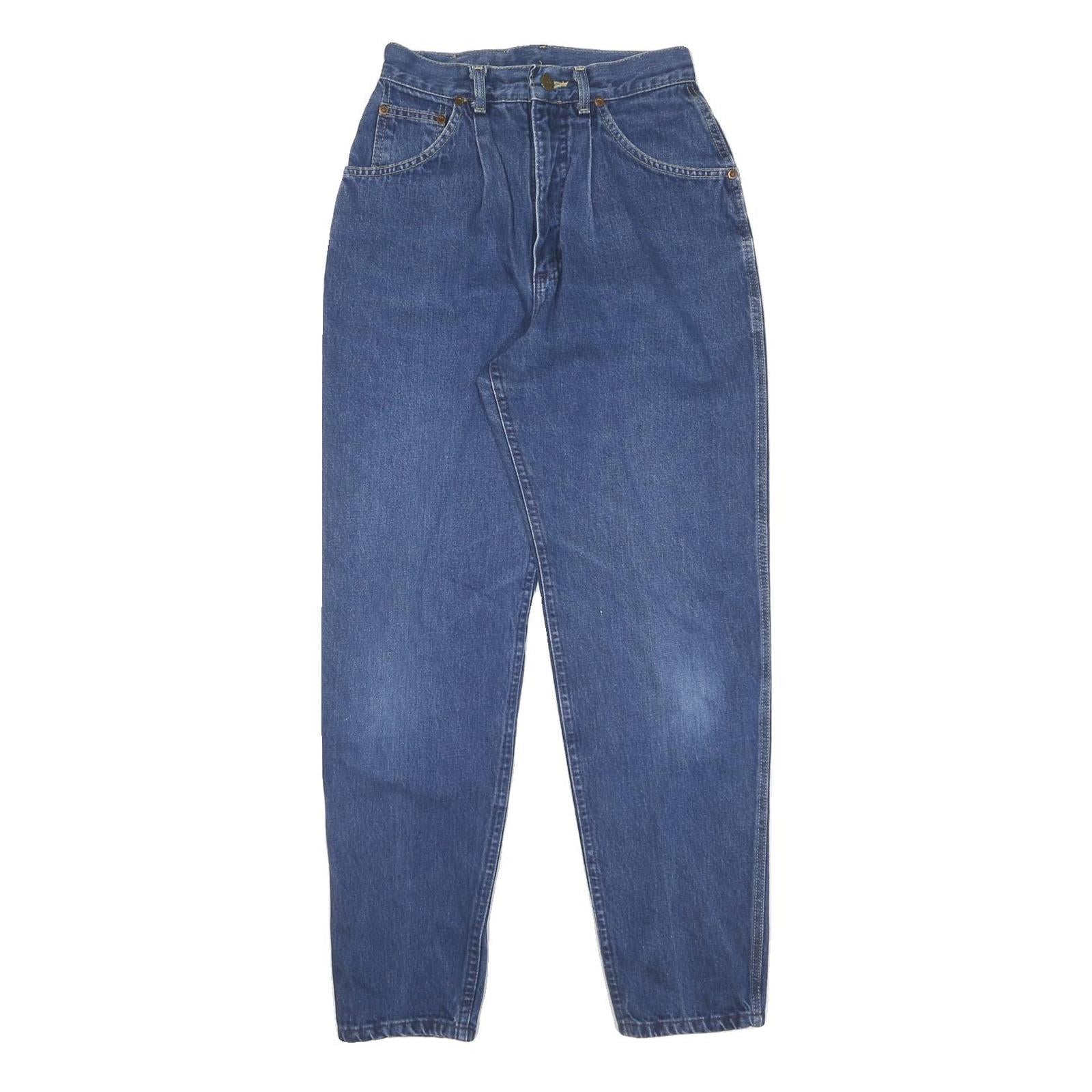 LEE Womens Blue Regular Fit Straight Leg Denim Jeans W24 L28 Classic Cotton Zip