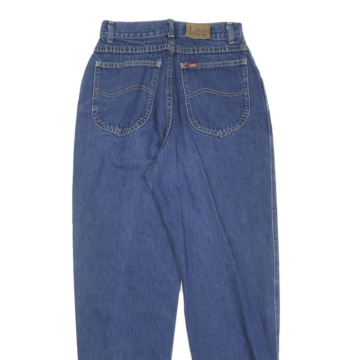 LEE Womens Blue Regular Fit Straight Leg Denim Jeans W24 L28 Classic Cotton Zip