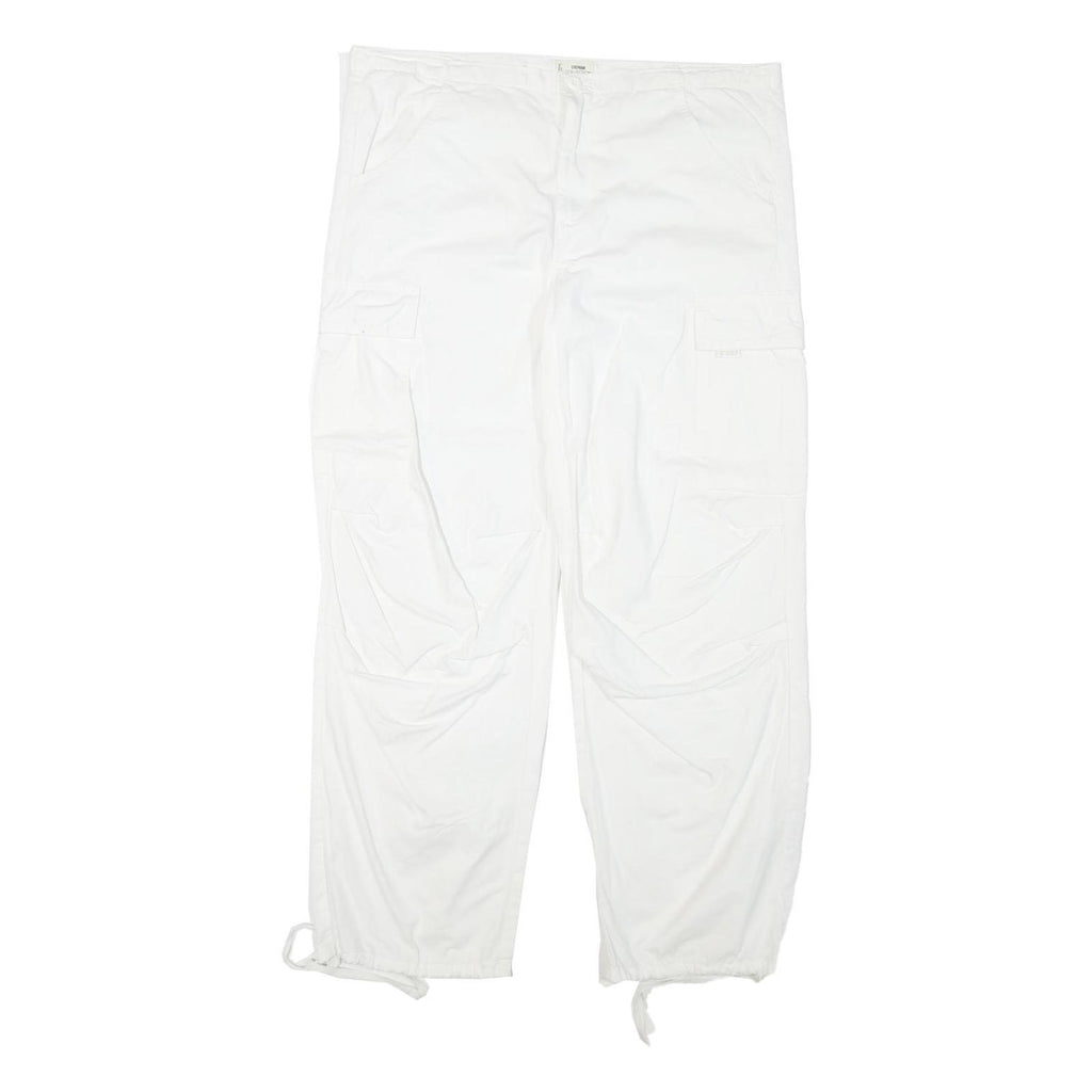 TALLY WEIJL Womens Cotton Blend White Relaxed Cargo Trousers W36 L29