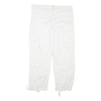 TALLY WEIJL Womens Cotton Blend White Relaxed Cargo Trousers W36 L29
