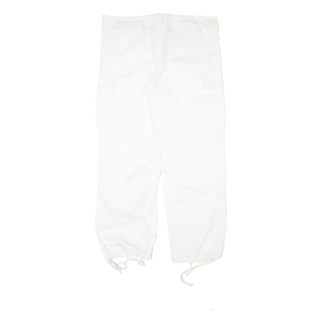 TALLY WEIJL Womens Cotton Blend White Relaxed Cargo Trousers W36 L29