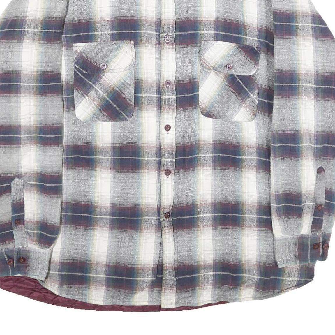 SPORTS AFIELD Mens Blue Grey White Checked Cotton Blend Jacket 2XL Button
