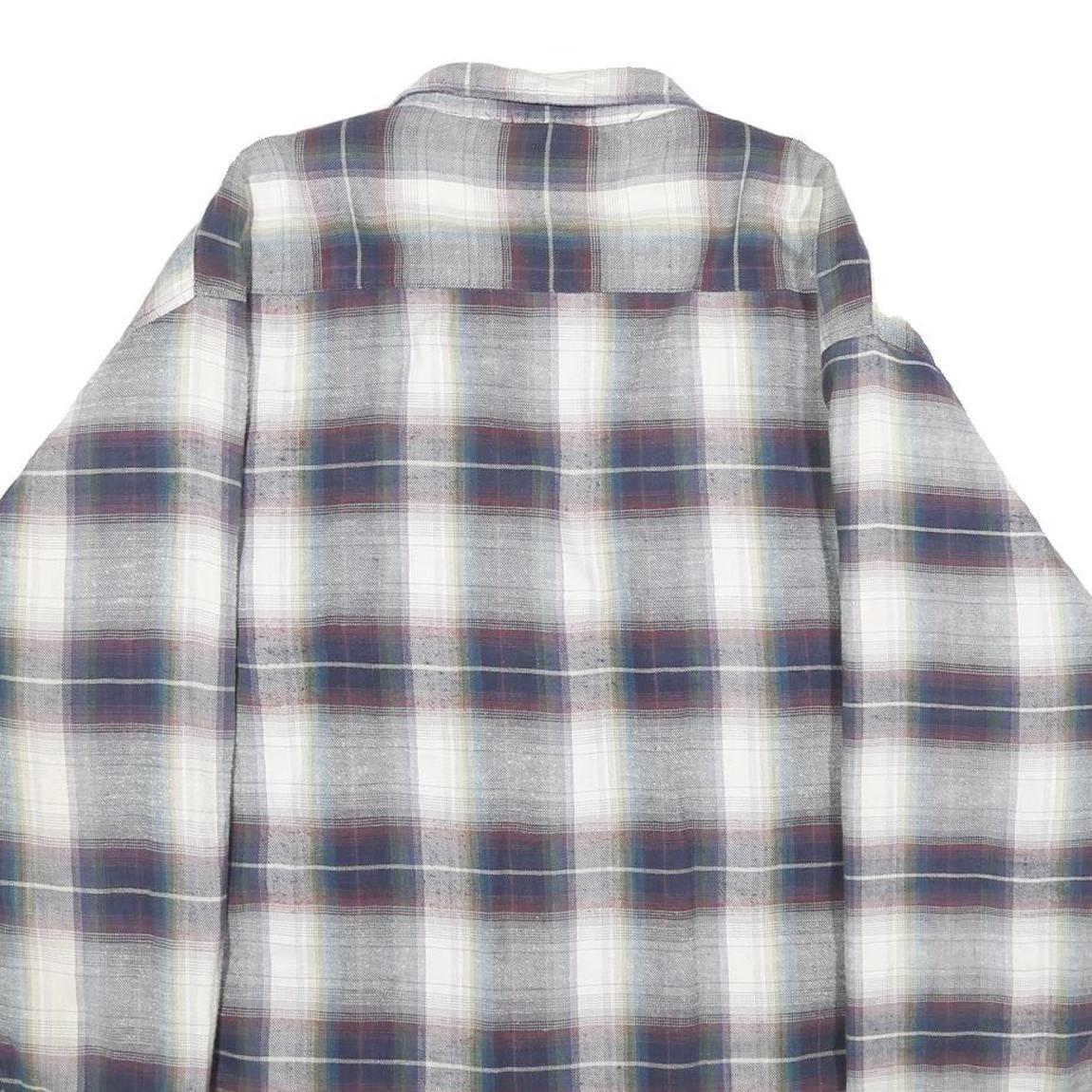 SPORTS AFIELD Mens Blue Grey White Checked Cotton Blend Jacket 2XL Button