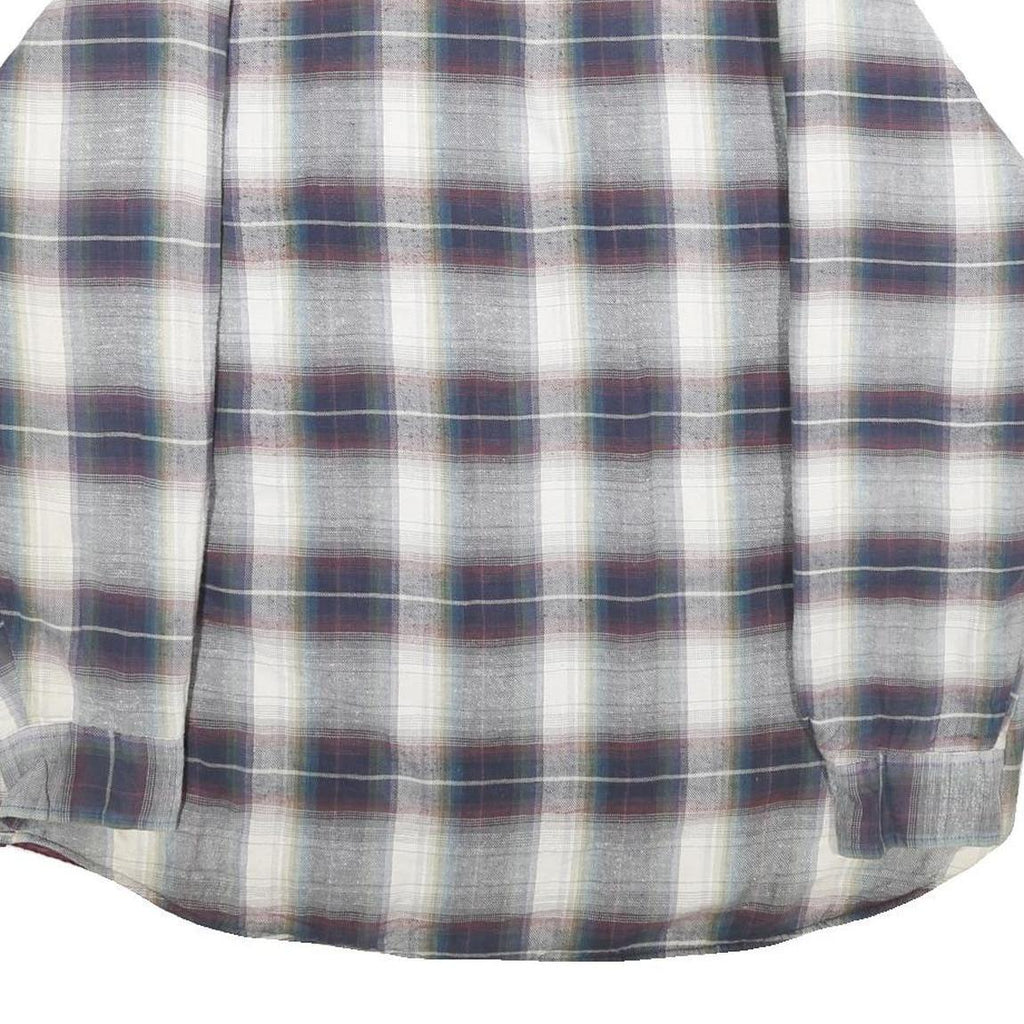 SPORTS AFIELD Mens Blue Grey White Checked Cotton Blend Jacket 2XL Button
