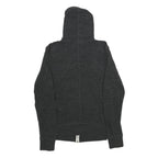 NIKE Womens Black Grey Zip Up Hoodie S Lightweight Cotton Blend