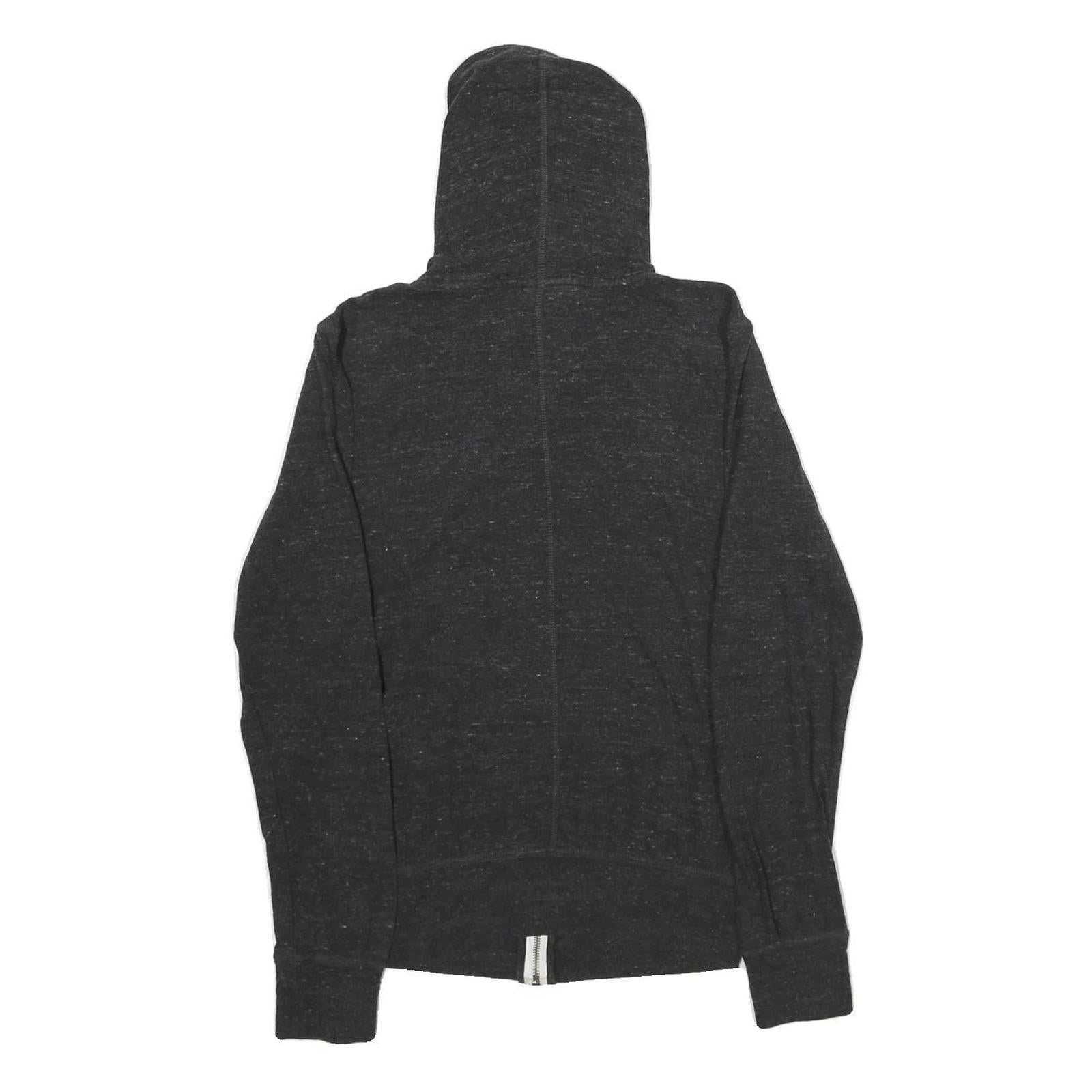 NIKE Womens Black Grey Zip Up Hoodie S Lightweight Cotton Blend