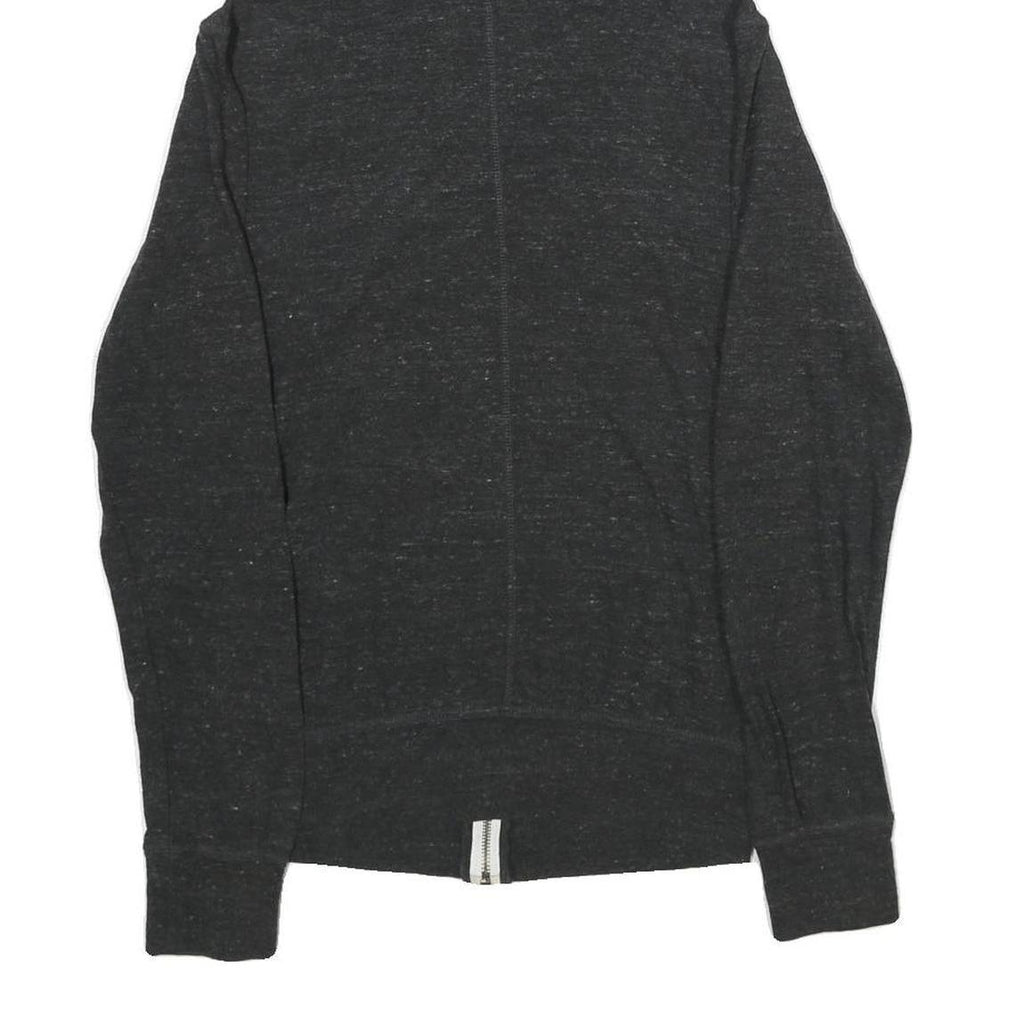 NIKE Womens Black Grey Zip Up Hoodie S Lightweight Cotton Blend