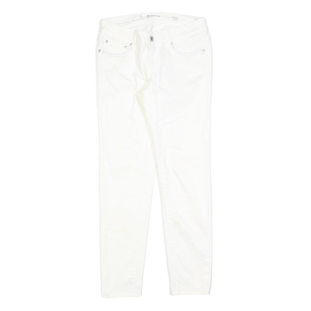 LEVI'S Womens Jeans White Slim Skinny Cotton Blend W25 L26 Stylish Zip Closure