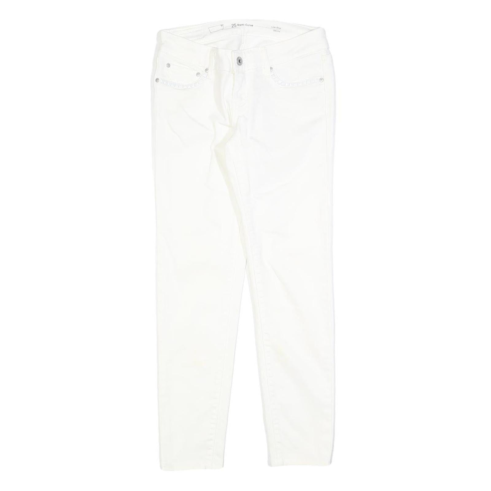 LEVI'S Womens Jeans White Slim Skinny Cotton Blend W25 L26 Stylish Zip Closure