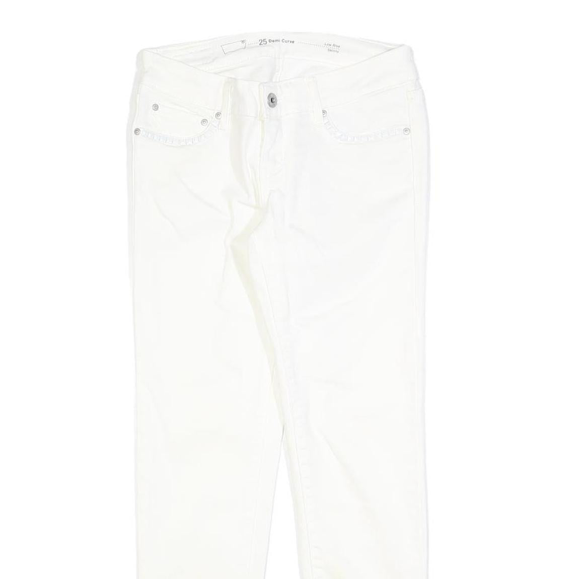 LEVI'S Womens Jeans White Slim Skinny Cotton Blend W25 L26 Stylish Zip Closure