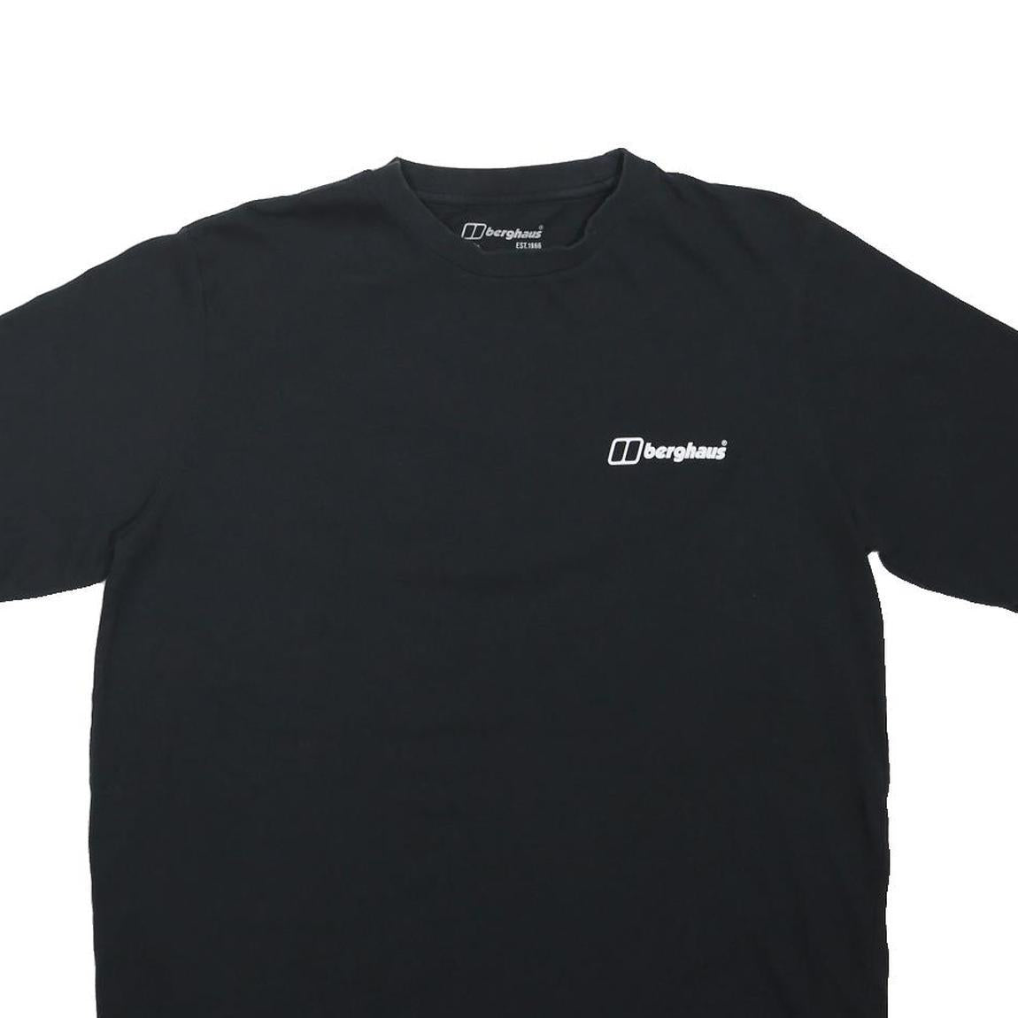 BERGHAUS Mens Black & White Graphic T-Shirt XL Short Sleeve Crew Neck Logo