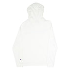 CHAMPION Mens White Hoodie S Cotton Blend Pullover Logo Sweatshirt