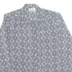 XTROVERT Womens Printed Shirt Black Collared Long Sleeve Geometric M