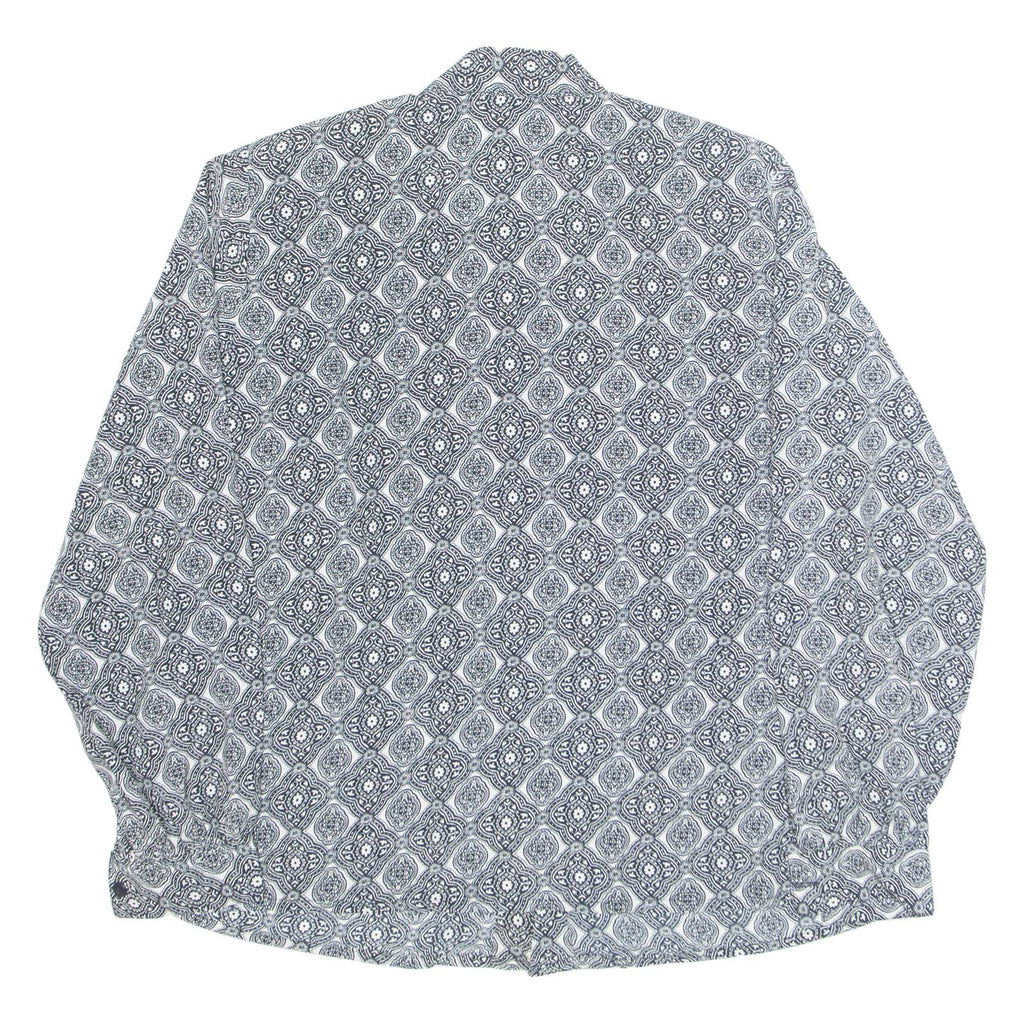 XTROVERT Womens Printed Shirt Black Collared Long Sleeve Geometric M