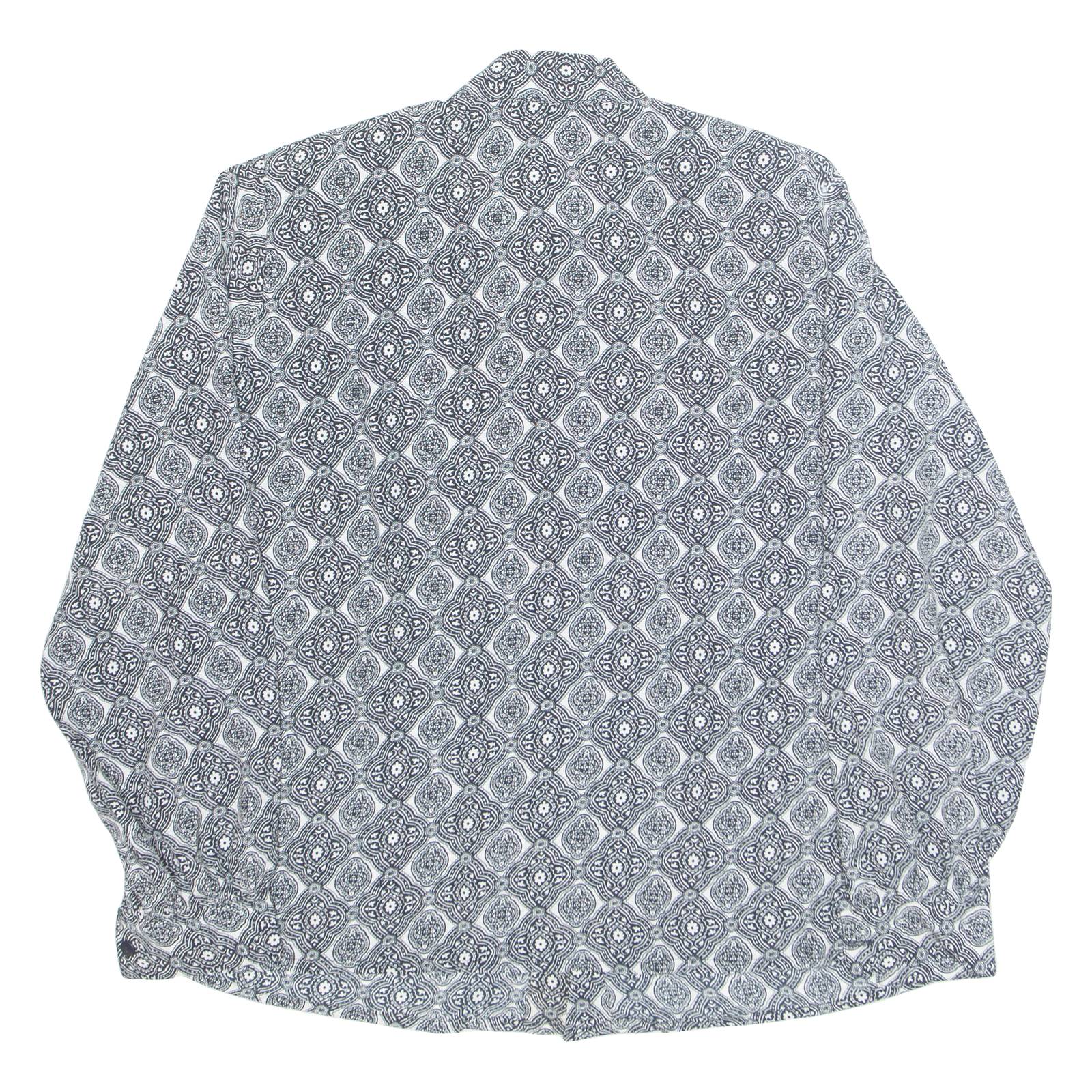 XTROVERT Womens Printed Shirt Black Collared Long Sleeve Geometric M