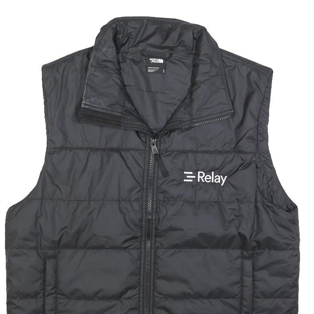 THE NORTH FACE Mens Black Relay Quilted Jacket M Polyester Zip Pocket Outdoor