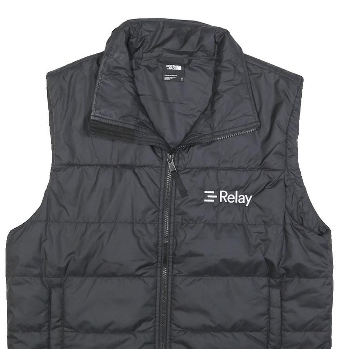 THE NORTH FACE Mens Black Relay Quilted Jacket M Polyester Zip Pocket Outdoor