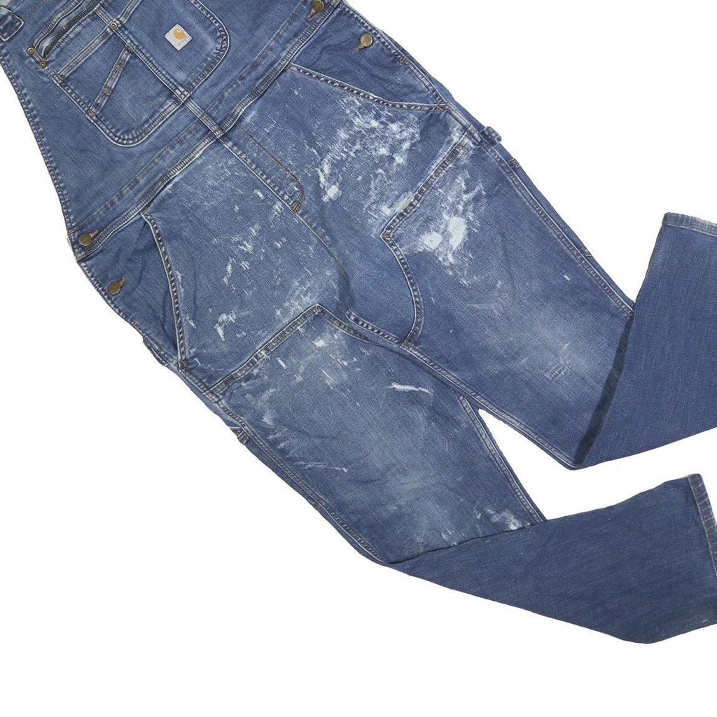 DICKIES Mens Blue Denim Dungarees Loose Cotton Blend L W40 L30 Painter Workwear