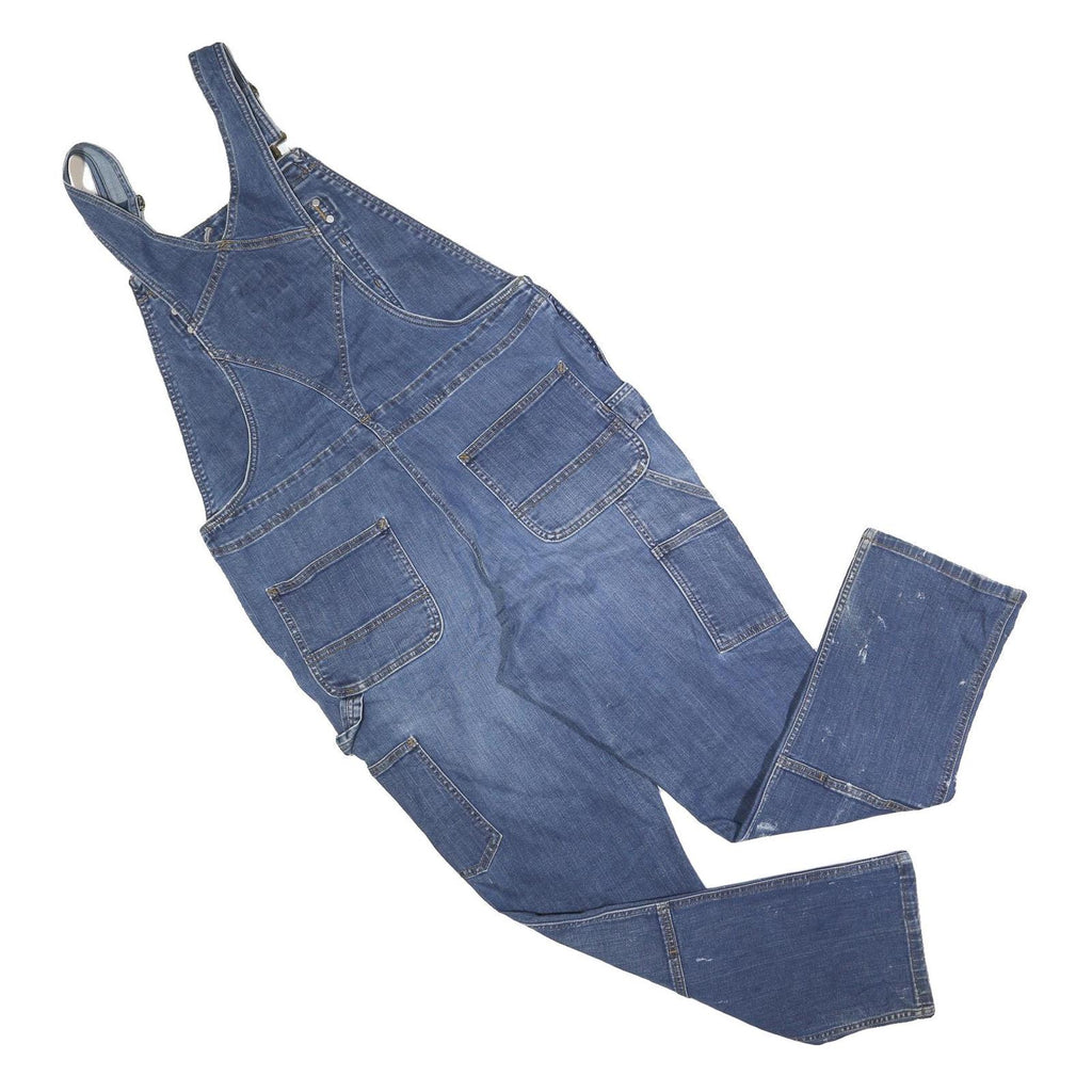 DICKIES Mens Blue Denim Dungarees Loose Cotton Blend L W40 L30 Painter Workwear