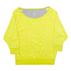 NIKE Womens Yellow Striped Plain Round Neck Basic Knit Jumper M Casual